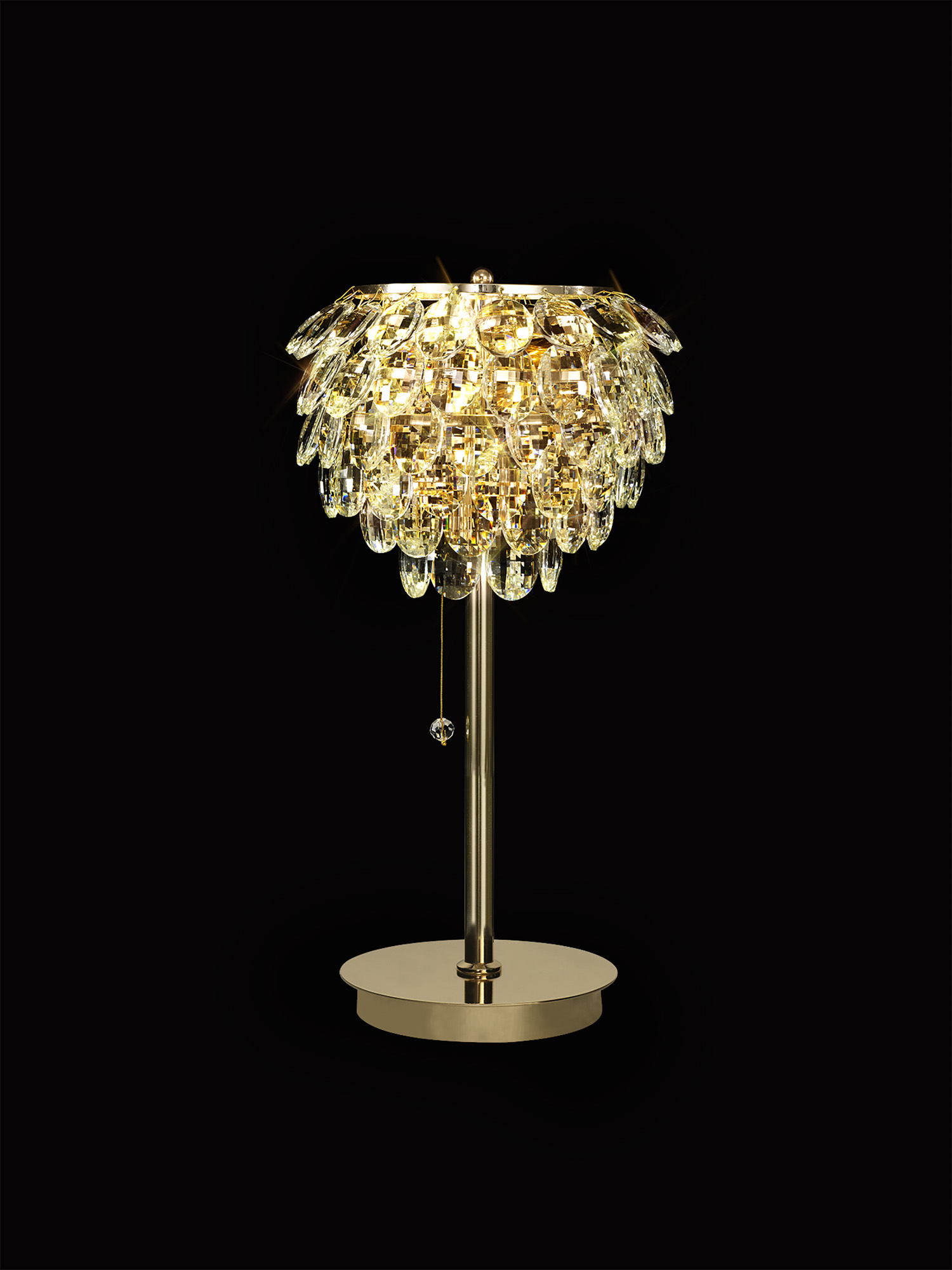 IL32836  Coniston Crystal Table Lamp 2 Light French Gold